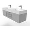 Castello Usa Amazon 60" Wall Mounted Gray Vanity With White Top And Chrome Handles CB-MC-60G-CHR-2056-WH - alternate 5